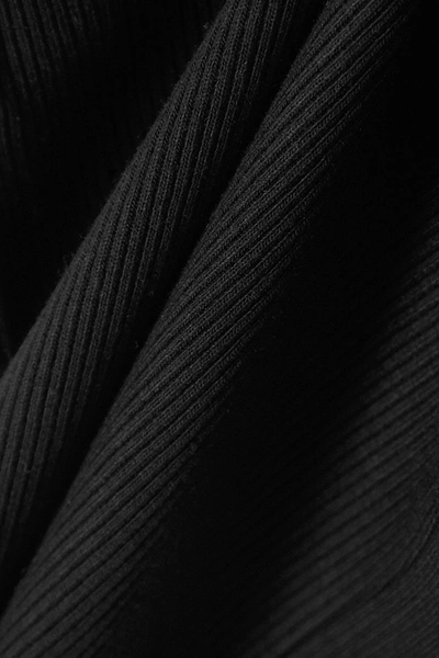 Agolde Poppy Ribbed Stretch Organic Cotton And Tencel-blend Jersey Tank In Black