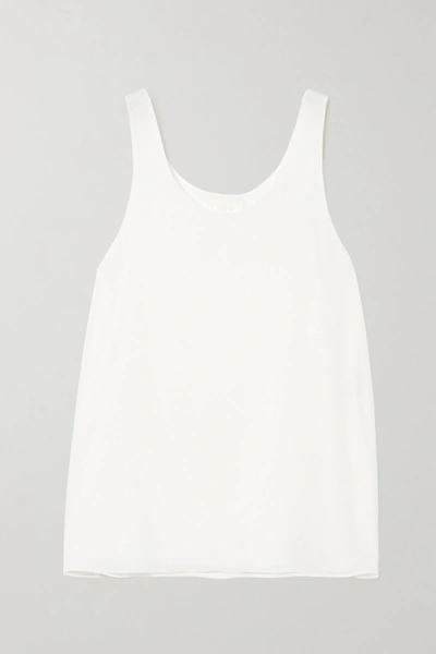 Shop Chloé Embroidered Silk Camisole In White