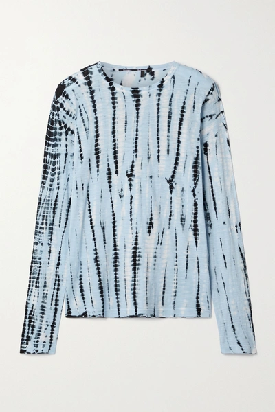Shop Proenza Schouler Tie-dyed Cotton-jersey Top In Light Blue