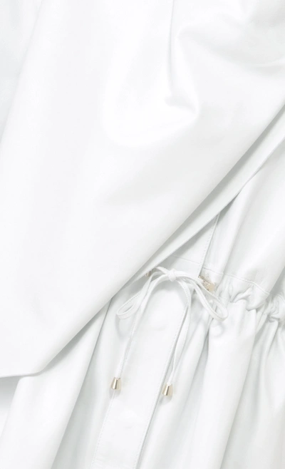 Shop Dodo Bar Or Sitter Draped Leather Midi Dress In White