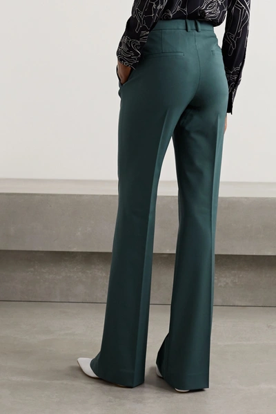 Shop Theory Demitria 4 Wool-blend Flared Pants In Green