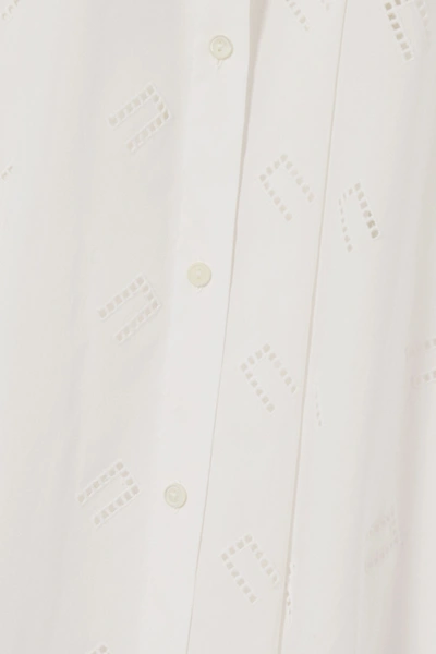 Shop Palmer Harding Casablanca Broderie Anglaise Cotton-blend Poplin Maxi Shirt Dress In White