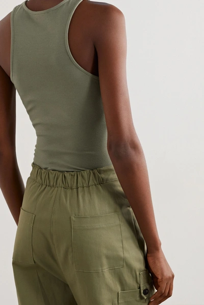 Shop The Range Racer Stretch Cotton-jersey Tank In Army Green