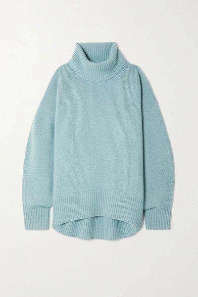 Shop Arch4 World's End Ribbed Cashmere Turtleneck Sweater In Blue