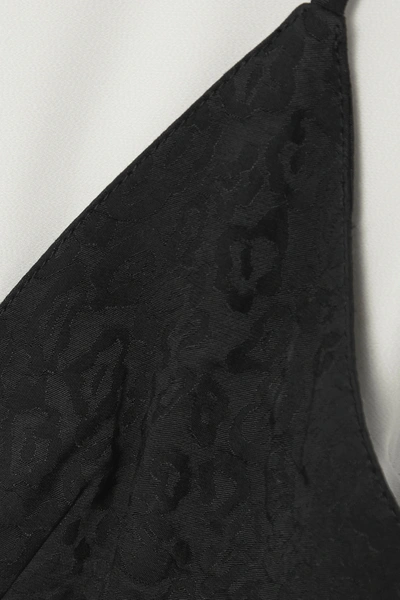 Shop Proenza Schouler White Label Layered Satin-jacquard And Crepe Midi Dress In Black