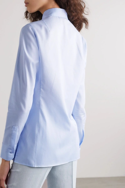 Shop Akris Cotton-poplin Shirt In Blue