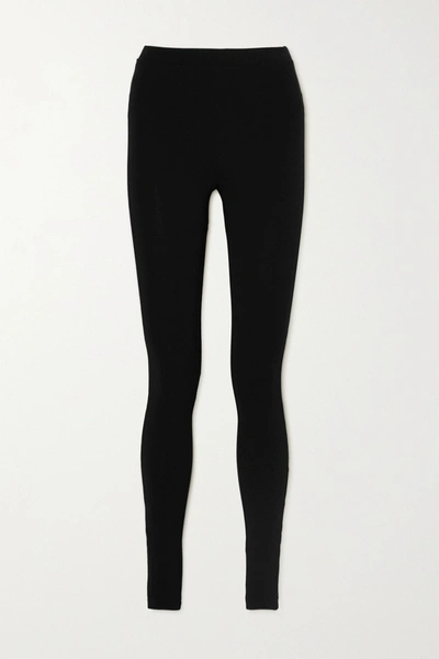 Shop Totême Cork Stretch-crepe Skinny Pants In Black