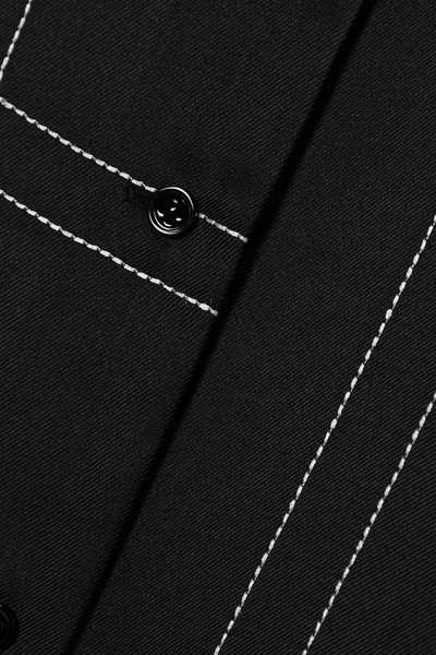 Shop Totême Sanvile Embroidered Silk-satin Shirt In Black