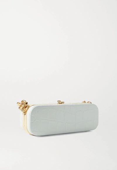 Shop 16arlington Frankie Mini Croc-effect Leather Clutch In White