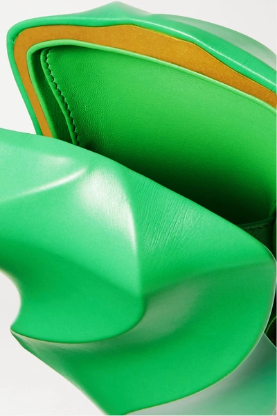 Shop Bottega Veneta The Whirl Leather Clutch In Green