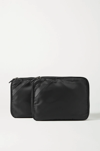 Shop Paravel Set Of Two Nylon And Tpu Packing Cubes In Black