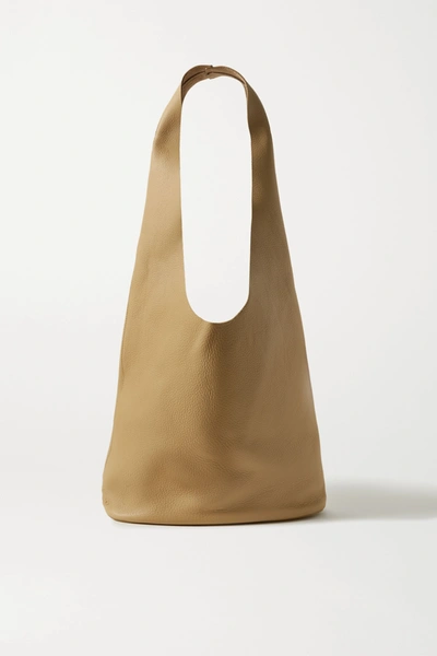 Shop The Row Bindle Three Textured-leather Shoulder Bag In Neutrals