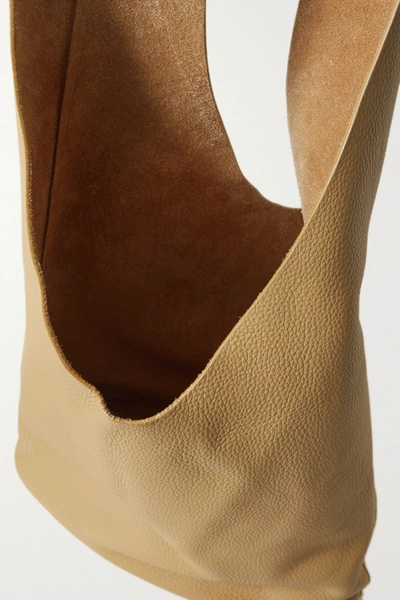 Shop The Row Bindle Three Textured-leather Shoulder Bag In Neutrals