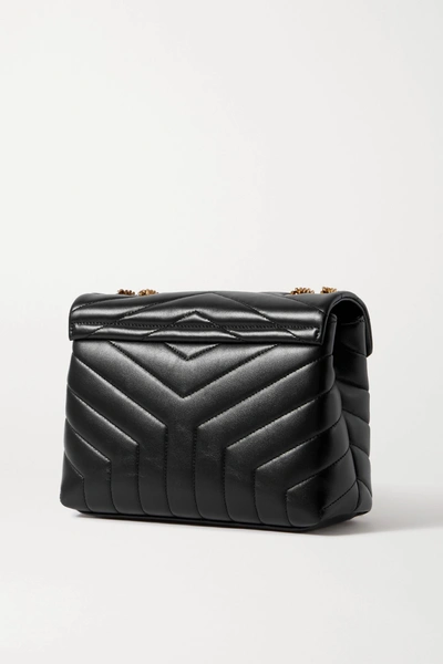 Shop Saint Laurent Loulou Small Quilted Leather Shoulder Bag In Black
