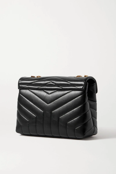 Saint Laurent Loulou Small Quilted Leather Shoulder Bag In Black