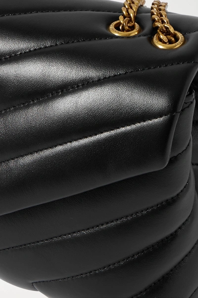 Saint Laurent Loulou Small Quilted Leather Shoulder Bag In Black
