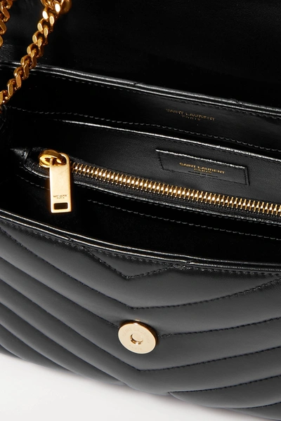 Saint Laurent Loulou Small Quilted Leather Shoulder Bag In Black