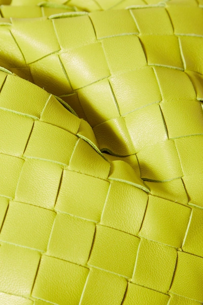 Shop Bottega Veneta The Pouch Large Gathered Intrecciato Leather Clutch In Yellow