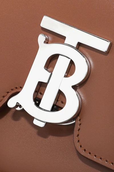 Shop Burberry Small Leather Shoulder Bag In Brown