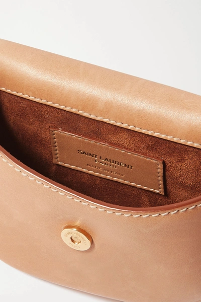 Shop Saint Laurent Kaia Leather Belt Bag In Light Brown