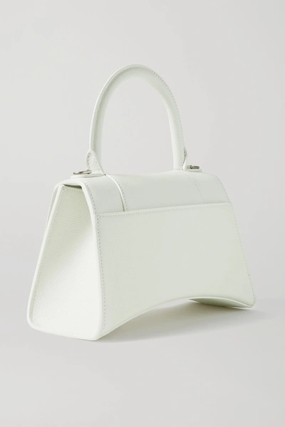 Shop Balenciaga Hourglass Small Textured-leather Tote In White