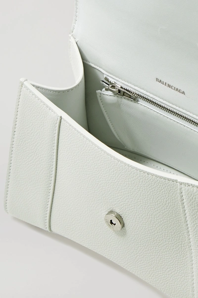 Shop Balenciaga Hourglass Small Textured-leather Tote In White