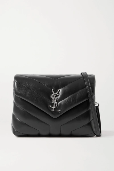 Shop Saint Laurent Loulou Toy Quilted Leather Shoulder Bag In Black