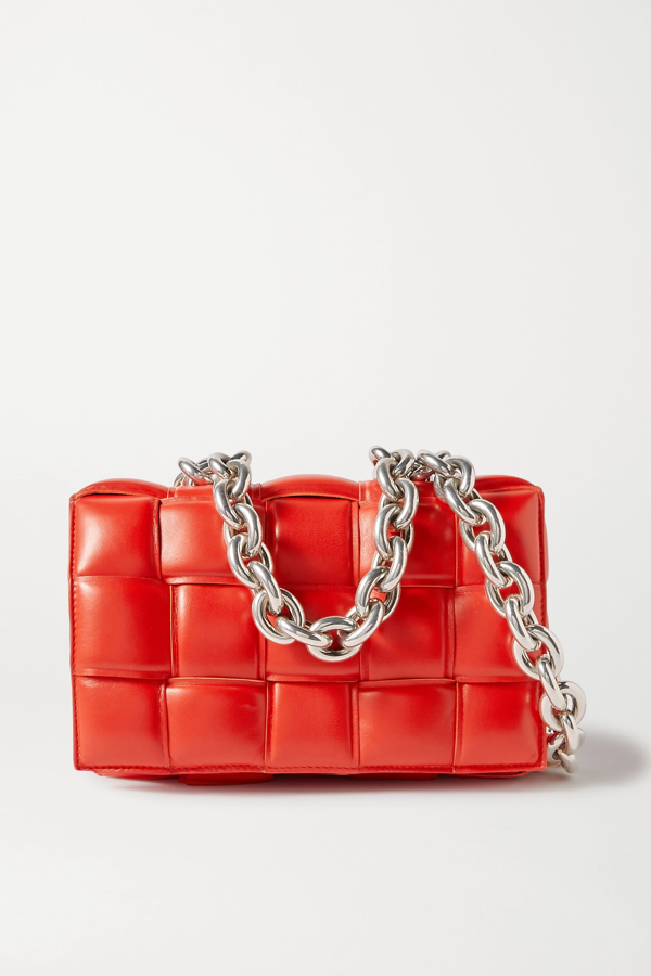 intrecciato leather shoulder bag