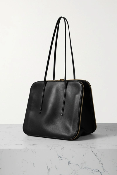 Shop The Row Tr3 Leather Shoulder Bag In Black