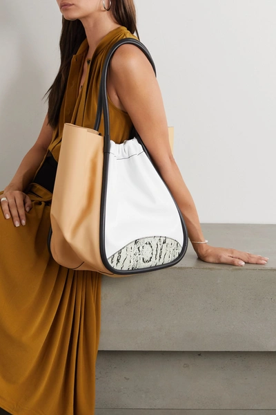 Shop Proenza Schouler Xl Ruched Paneled Leather Tote In White
