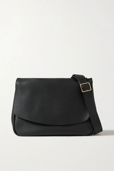 Shop The Row Mail Small Textured-leather Shoulder Bag In Black