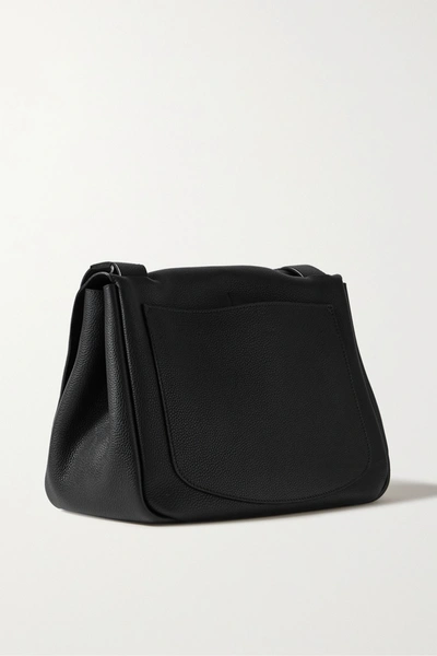 Shop The Row Mail Small Textured-leather Shoulder Bag In Black