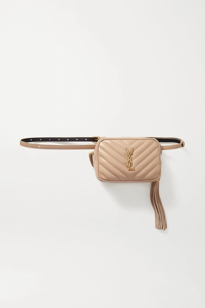 Saint Laurent Lou Matelasse Leather Belt Bagbeige - Dark Beige