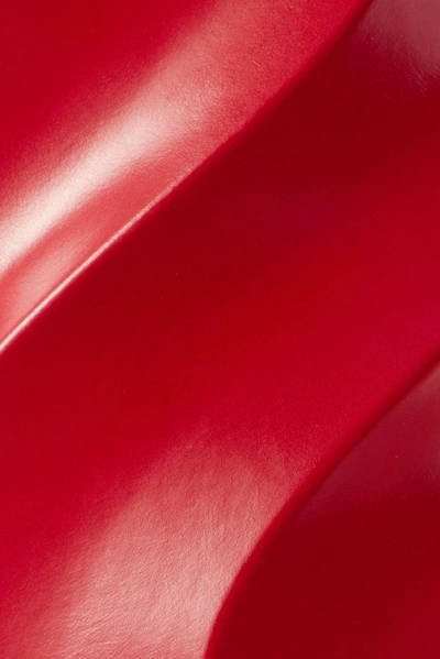 Shop Bottega Veneta The Whirl Leather Clutch In Red