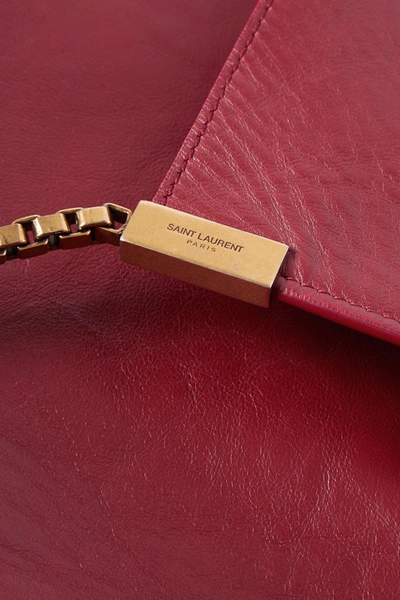 Shop Saint Laurent Suzanne Medium Leather Shoulder Bag In Red