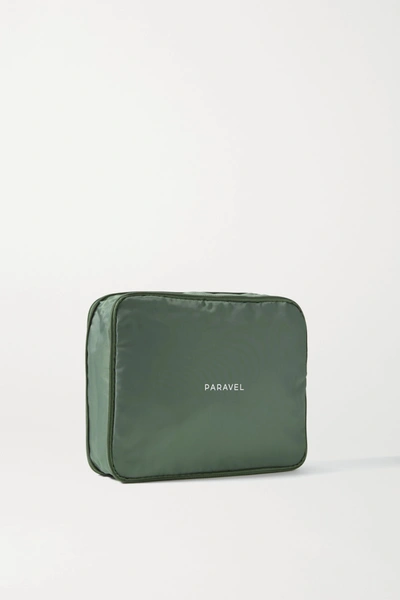 Shop Paravel Set Of Two Nylon And Tpu Packing Cubes In Army Green