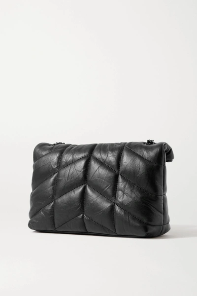 Shop Saint Laurent Loulou Puffer Toy Quilted Leather Shoulder Bag In Black