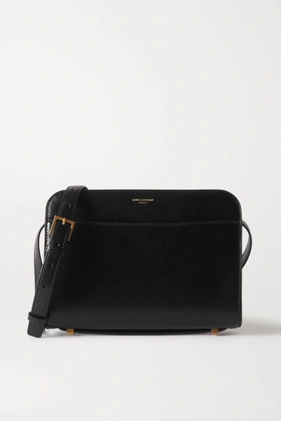 Shop Saint Laurent Reversed Leather Shoulder Bag In Black