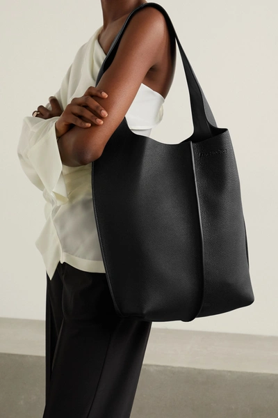 Shop Acne Studios Textured-leather Tote In Black