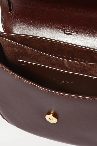 Shop Saint Laurent Kaia Small Woven Leather Shoulder Bag In Brown