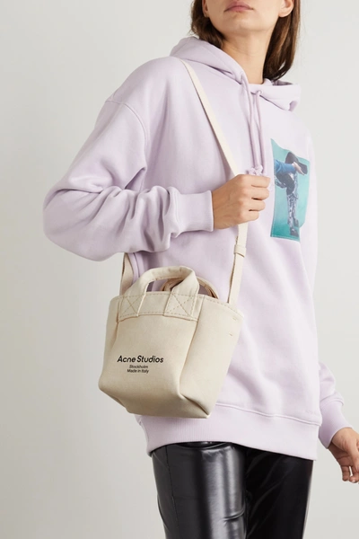 Shop Acne Studios Printed Canvas Tote In Beige