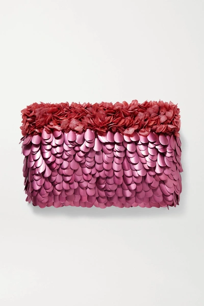 Shop Nannacay Mazzy Embellished Tulle Clutch In Pink