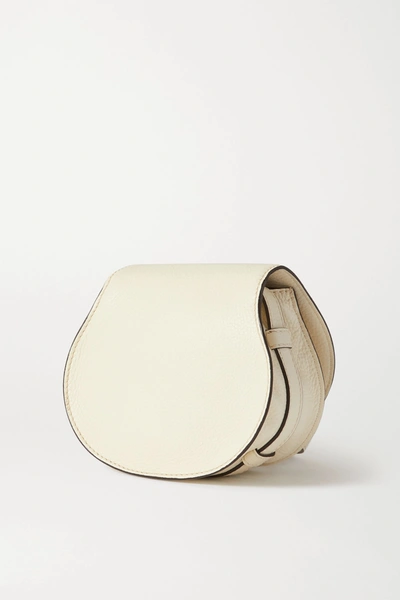 Shop Chloé Marcie Mini Textured-leather Shoulder Bag In White