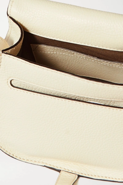 Shop Chloé Marcie Mini Textured-leather Shoulder Bag In White