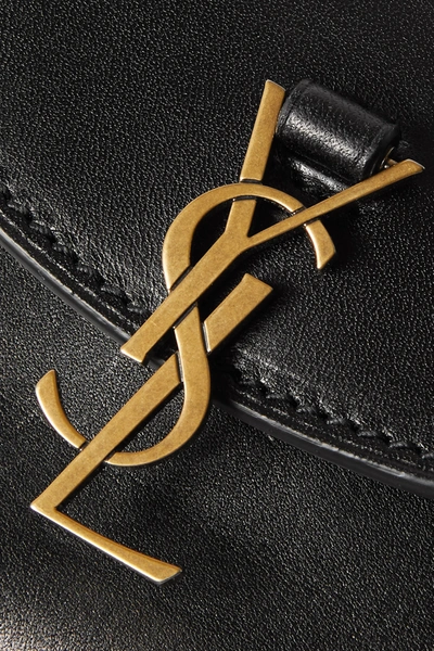 Shop Saint Laurent Kaia Leather Belt Bag In Black