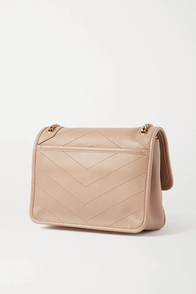 Shop Saint Laurent Niki Baby Mini Quilted Leather Shoulder Bag In Beige