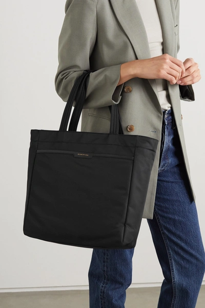 Shop Anya Hindmarch Nevis Leather-trimmed Shell Tote In Black