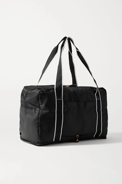 Shop Paravel Fold-up Leather And Grosgrain-trimmed Shell Weekend Bag In Black