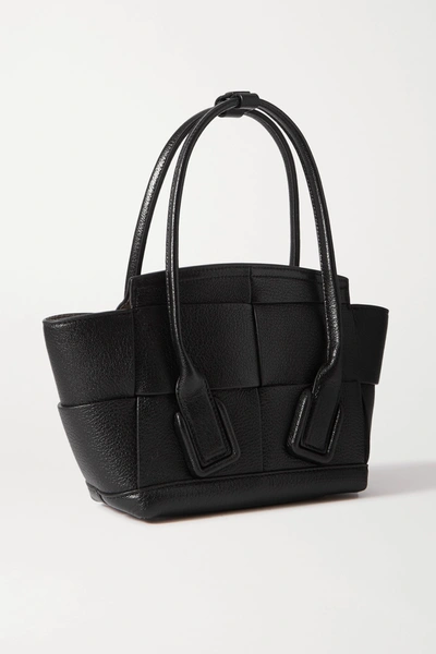Shop Bottega Veneta Arco Mini Textured-leather Tote In Black