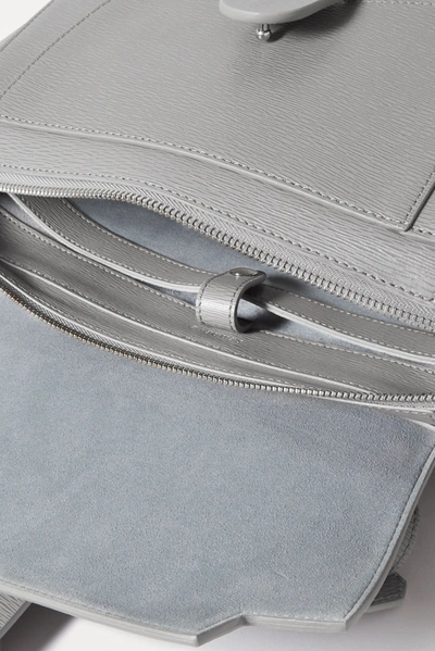 Shop Senreve Midi Maestra Convertible Textured-leather Shoulder Bag In Dark Gray
